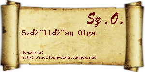 Szőllősy Olga névjegykártya